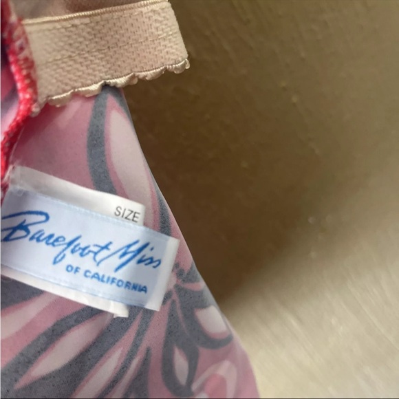 Barefoot Miss of California Tankini Swim Suit Top SZ 12 Red Pink Black - Picture 7 of 10